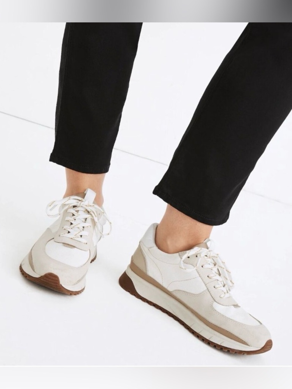 Madewell Kickoff Trainer Sneakers in Antique Cream Size 10